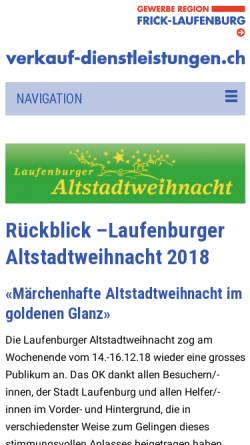 Vorschau der mobilen Webseite geref.ch, Laufenburg (AG) - Laufenburger Altstadtweihnacht, Gewerberegion Frick-Laufenburg