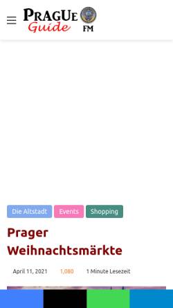 Vorschau der mobilen Webseite www.prague.fm, Prager Weihnachtsmärkte