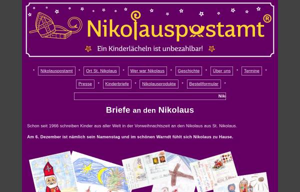 Vorschau von www.nikolauspostamt.de, Nikolauspostamt und Weihnachtspostamt St. Nikolaus im Warndt (Saarland) - Peter Gerecke