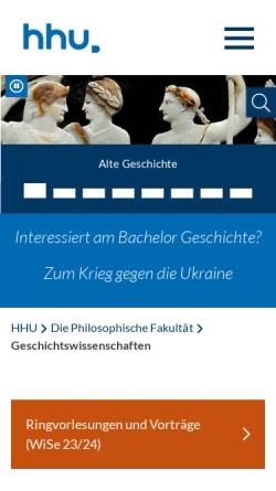 Vorschau der mobilen Webseite www.geschichte.hhu.de, Heinrich-Heine-Universität Düsseldorf : Institut für Geschichtswissenschaft
