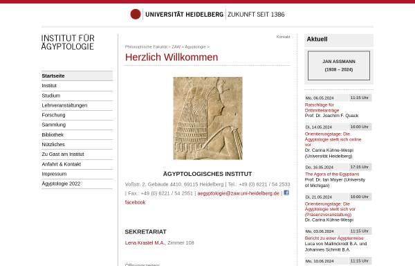 Vorschau von www.uni-heidelberg.de, Ägyptologische Institut der Uni Heidelberg