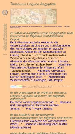 Vorschau der mobilen Webseite aaew.bbaw.de, Thesaurus Linguae Aegyptia