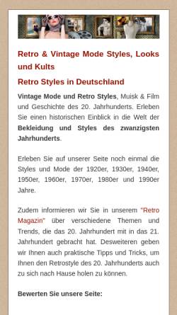 Vorschau der mobilen Webseite www.20jahrhundert.de, 20 Jahrhundert Mode