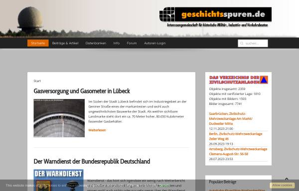 Vorschau von www.lostplaces.de, Geschichtsspuren - Interessengemeinschaft für historische Militär-, Industrie- und Verkehrsbauten