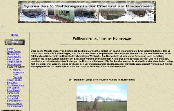 Vorschau von www.eifelrusty.de, Spuren des 2. Weltkriegs in der Eifel und am Niederrhein