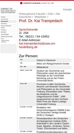 Vorschau der mobilen Webseite www.uni-heidelberg.de, Trampedach, Prof. Dr. Kai