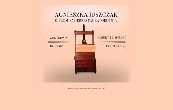 Agnieszka Juszczak, Papierrestauratorin M.A.