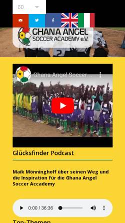 Vorschau der mobilen Webseite www.ghana-angel.de, Ghana Angel Soccer Academy