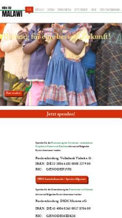 Vorschau der mobilen Webseite www.malawi-hilfe.org, Hilfe für Malawi e.V.