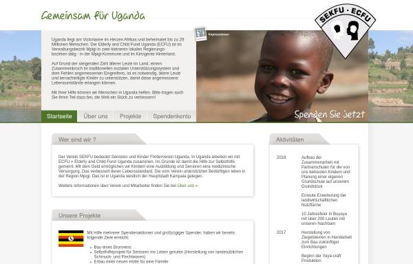 Vorschau von www.sekfu.de, Senioren und Kinder Förderverein Uganda (SEKFU) e.V.