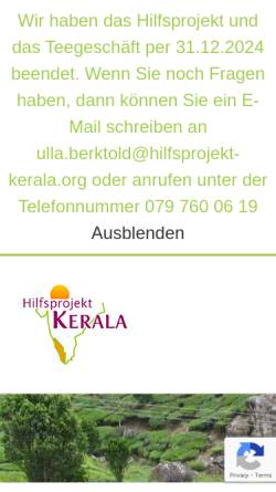 Vorschau der mobilen Webseite hilfsprojekt-kerala.org, Hilfsprojekt Kerala