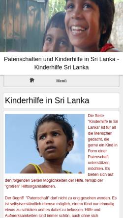 Vorschau der mobilen Webseite kinderhilfe-sri-lanka.jimdo.com, Kinderhilfe Sri Lanka