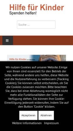 Vorschau der mobilen Webseite www.hilfe-fuer-kinder.de, Hilfe für Kinder