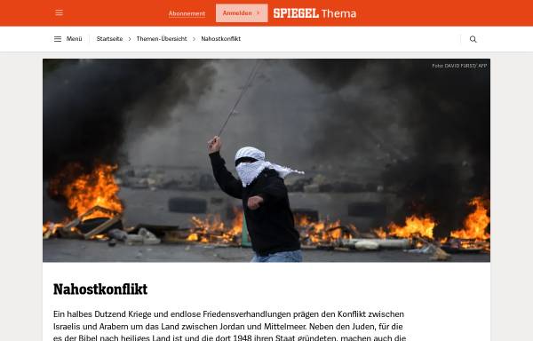 Spiegel Online. Nahostkonflikt