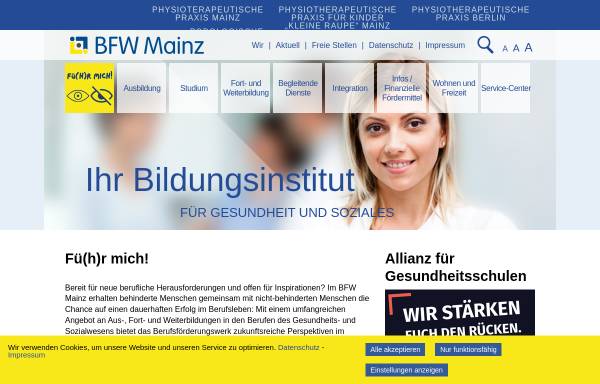 Vorschau von bfw-mainz.de, Berufsförderungswerk Mainz gemeinnützige GmbH