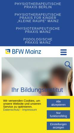 Vorschau der mobilen Webseite bfw-mainz.de, Berufsförderungswerk Mainz gemeinnützige GmbH