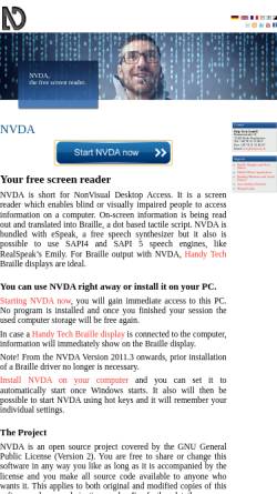 Vorschau der mobilen Webseite nvda.handytech.de, NVDA - der freie ScreenReader