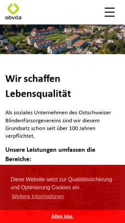 Vorschau der mobilen Webseite www.obvita.ch, Obvita Ostschweizerischer Blindenfürsorgeverein (OBV)