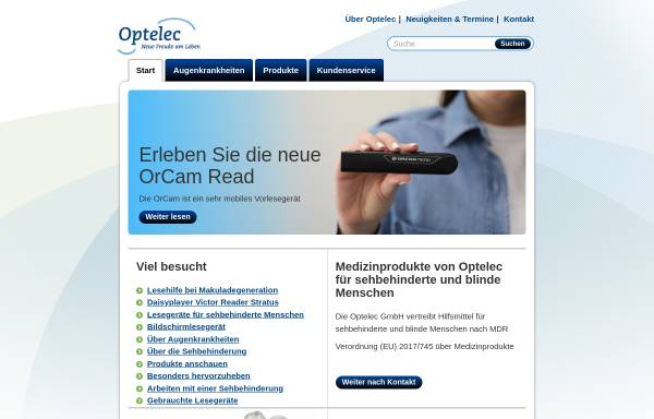 Vorschau von www.optelec.com, Optelec GmbH