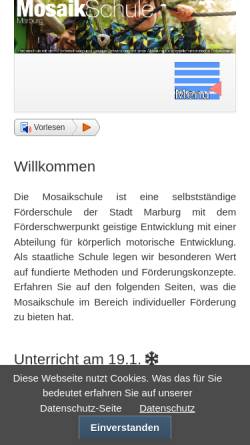 Vorschau der mobilen Webseite mosaikschule-marburg.de, Mosaikschule Marburg