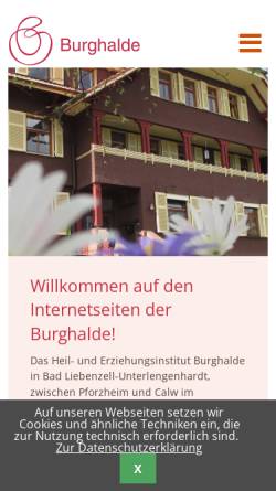 Vorschau der mobilen Webseite www.burghalde.de, Burghalde