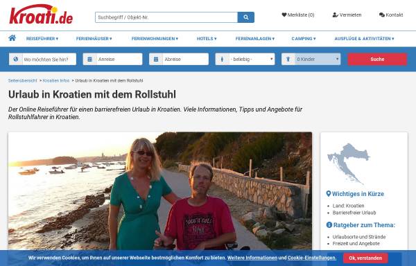 Vorschau von www.kroati.de, Urlaub in Kroatien mit dem Rollstuhl