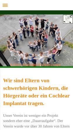 Vorschau der mobilen Webseite www.ich-hoere.de, Eltern hörgeschädigter Kinder Unna