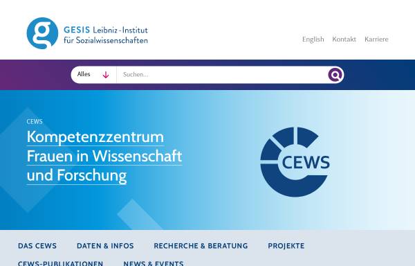 Vorschau von www.gesis.org, CEWS Kompetenzzentrum Frauen in Wissenschaft und Forschung