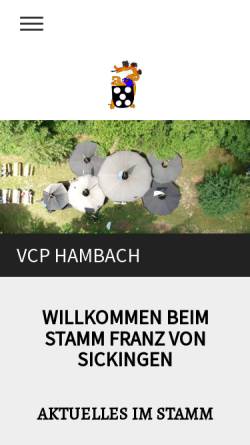 Vorschau der mobilen Webseite www.vcp-hambach.de, VCP Stamm Franz von Sickingen, Hambach