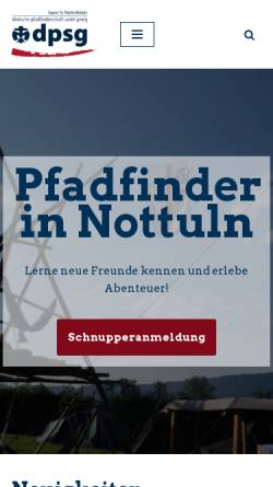 Vorschau der mobilen Webseite www.dpsg-nottuln.de, DPSG Stamm St. Martin Nottuln