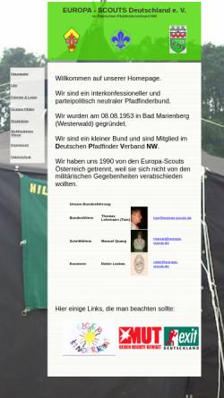 Vorschau der mobilen Webseite www.europa-scouts.de, Europa-Scouts Deutschland e.V.