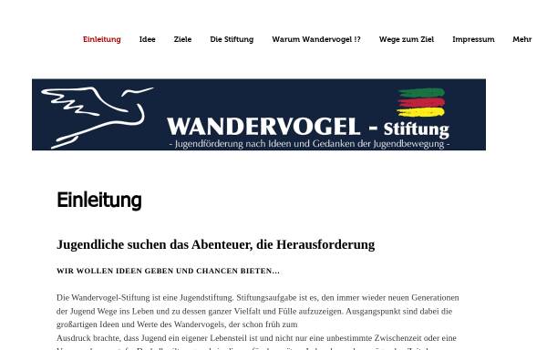 Vorschau von www.wandervogel-stiftung.de, Wandervogel - Stiftung