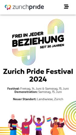 Vorschau der mobilen Webseite www.csdzh.ch, Zürich Pride Festival