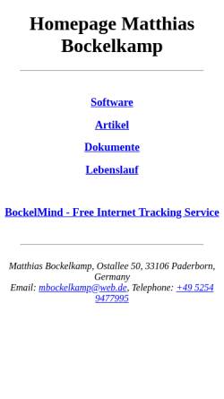 Vorschau der mobilen Webseite www.bockelkamp.de, Bockelkamp, Matthias