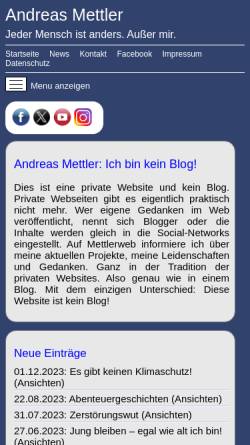 Vorschau der mobilen Webseite www.mettlerweb.de, Mettler, Andreas