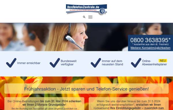 Vorschau von www.ihretelefonzentrale.de, IhreTelefonzentrale.de, Inh. Gerd Bornwasser