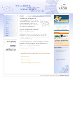 Vorschau der mobilen Webseite www.arcus-hh.de, A.R.C.U.S. Gesellschaft für elektronische Archivierung mbH