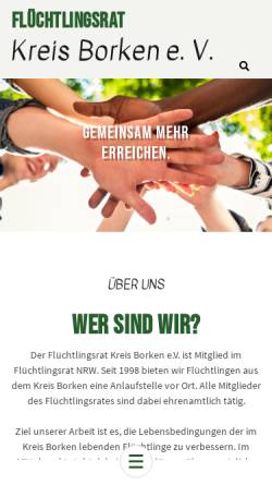 Vorschau der mobilen Webseite www.fluechtlingsrat-borken.de, Flüchtlingsrat Kreis Borken e.V.