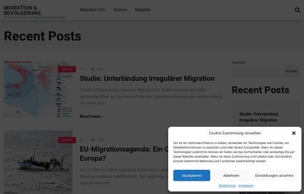 Vorschau von www.migration-info.de, Migration und Bevölkerung