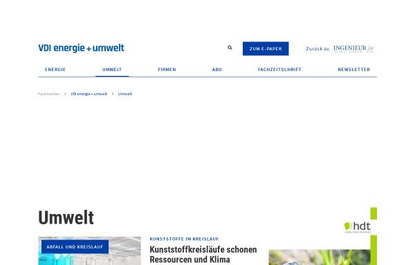 Vorschau von www.ingenieur.de, Umweltmarkt A-Z