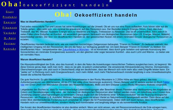 Vorschau von www.oekoeffizient-handeln.de, Oha! Oekoeffizient handeln
