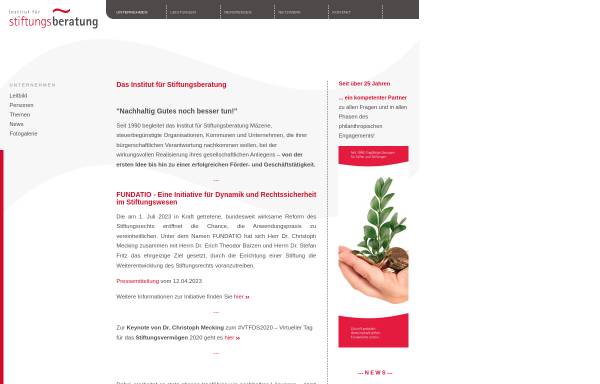 Vorschau von stiftungsberatung.de, Institut für Stiftungsberatung Dr. Mecking & Weger GmbH