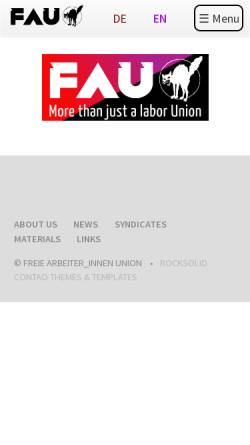 Vorschau der mobilen Webseite www.faubern.ch, Freie Arbeiterinnen und Arbeiter Union (FAU)