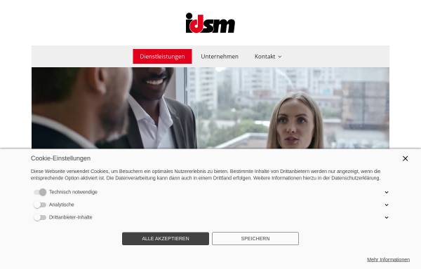 Vorschau von www.idsm.de, IDSM Ges. für Informationsverarbeitungmit digitalen Speichermedien und Mikrofilmen mbH