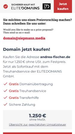 Vorschau der mobilen Webseite andrea-fischer.de, Andrea Fischer