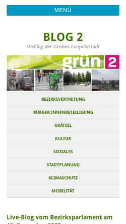 Vorschau der mobilen Webseite gruene.blog2.at, Blog der Grünen in Wien Leopoldstadt