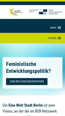 Vorschau der mobilen Webseite www.ber-ev.de, Berliner Entwicklungspolitische Ratschlag e.V. (BER)