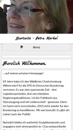 Vorschau der mobilen Webseite www.petra-merkel.de, Merkel, Petra