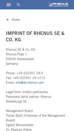 Vorschau der mobilen Webseite www.rhenus-office-systems.com, Rhenus Office Systems GmbH