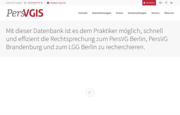 Vorschau von persvgis.de, PersVGIS Personalvertretungsrechtliches Informationssystem